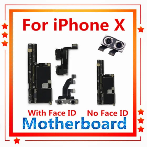Для iPhone X материнская плата с/withtout Face ID Заводская разблокировка оригинальная X материнская плата IOS полный чип с задней камерой заменена