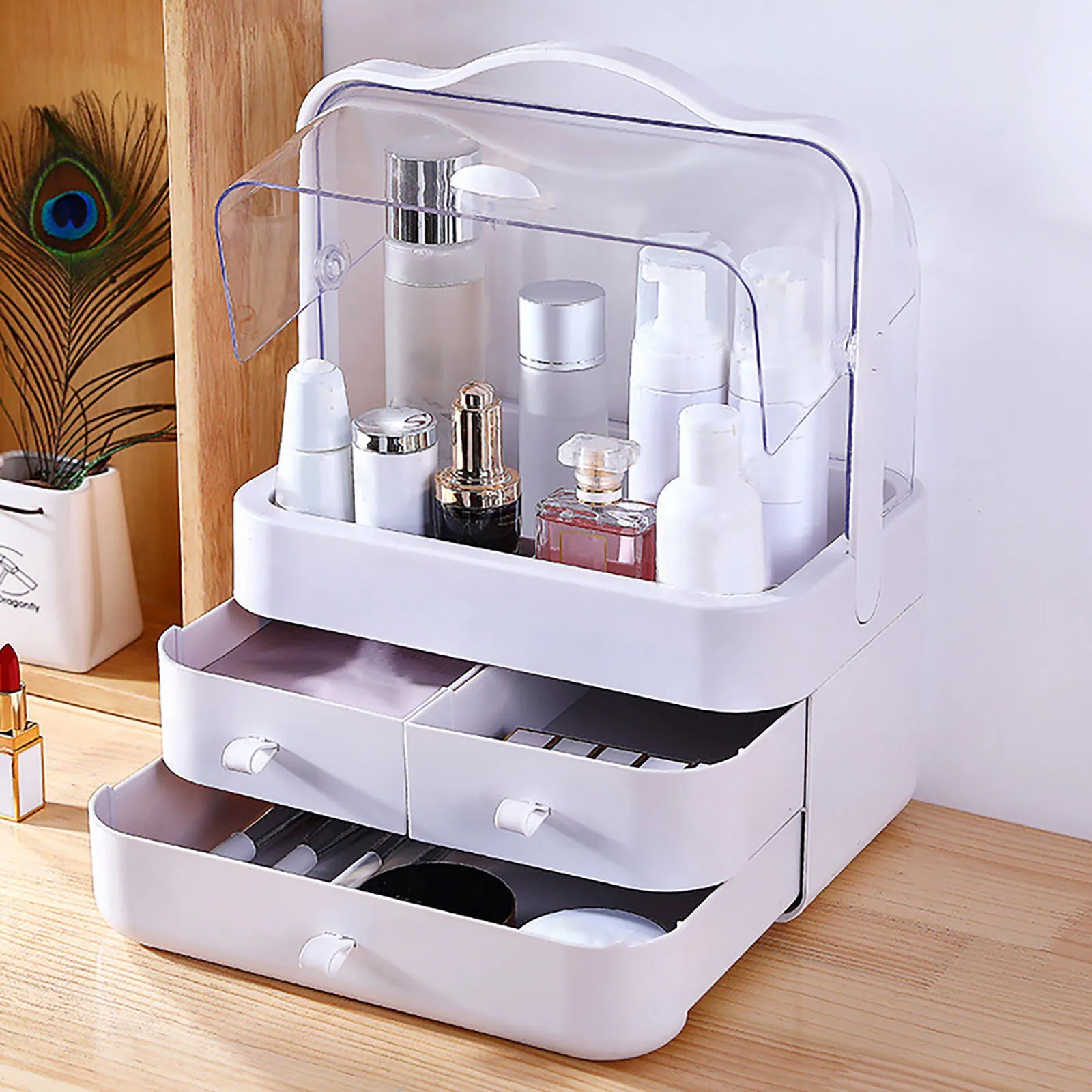 

Drawer Type Box Cosmetics Beauty Accessories Display Make Up Organiser Beauty Cosmetic Organiser 180 Rotating Make Up Storage