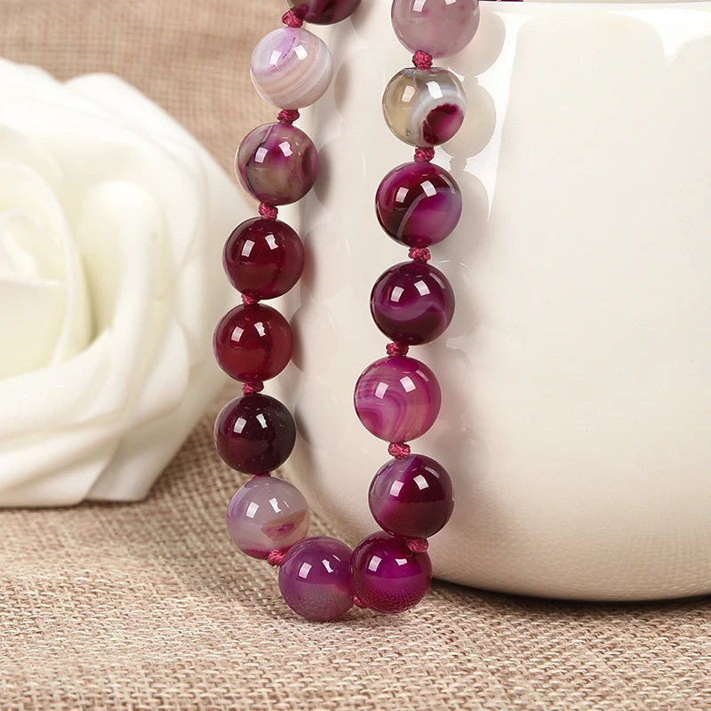 Ожерелье из натурального камня Агаты жасперы длинные Круглые бусины 8 мм для