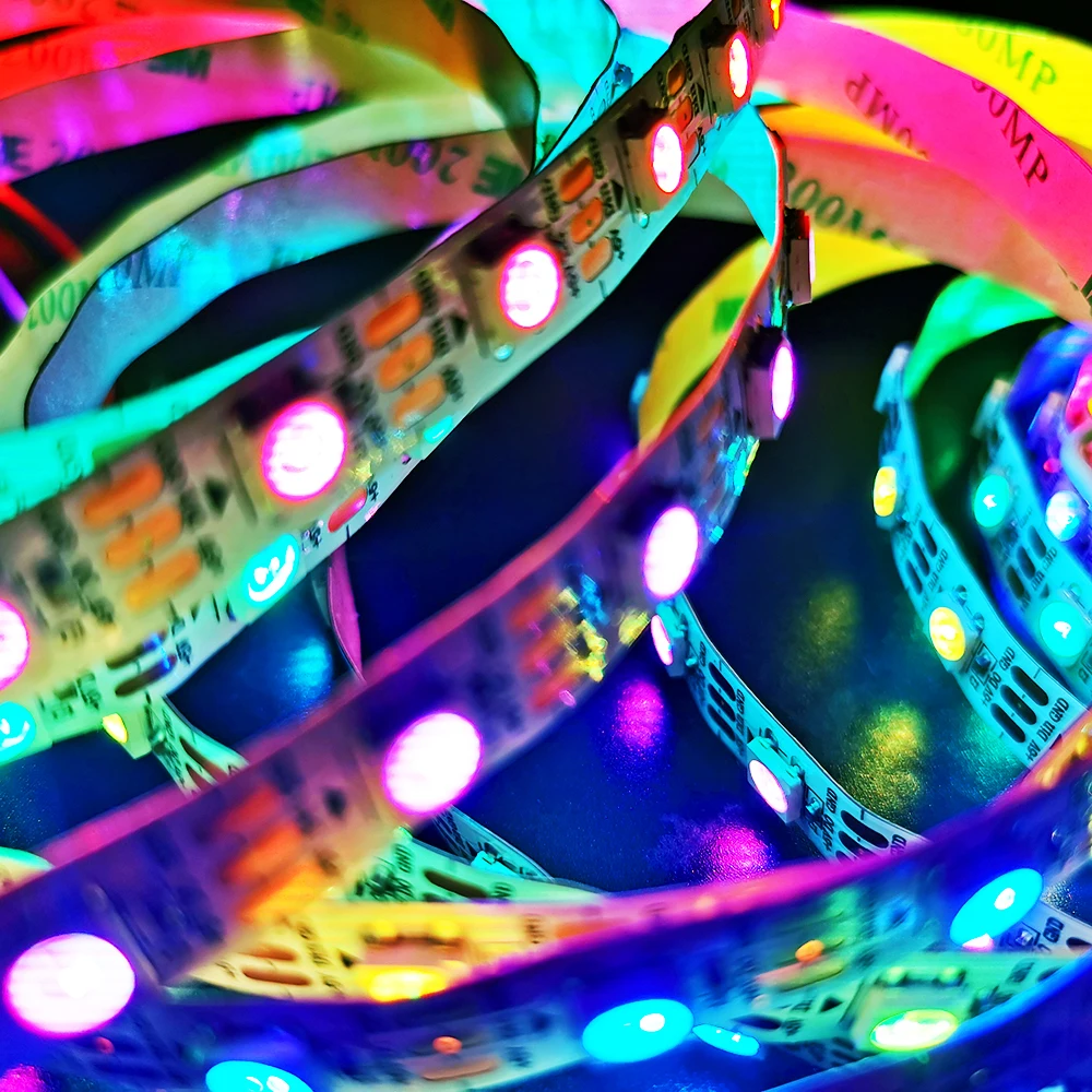 WS2812B WS2812 Individually Addressable Smart RGB LED Strip Light 30/60/144led Black/White PCB Waterproof IP30/65/67 DC5V | Лампы и