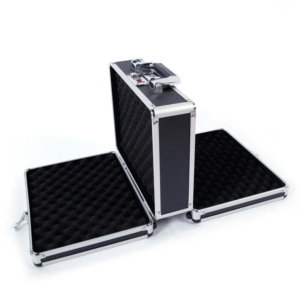

[US-W]30*15*23cm Aluminum New Framed Locking Gun Pistol HandGun Lock Box Hard Storage Carry Case Silver