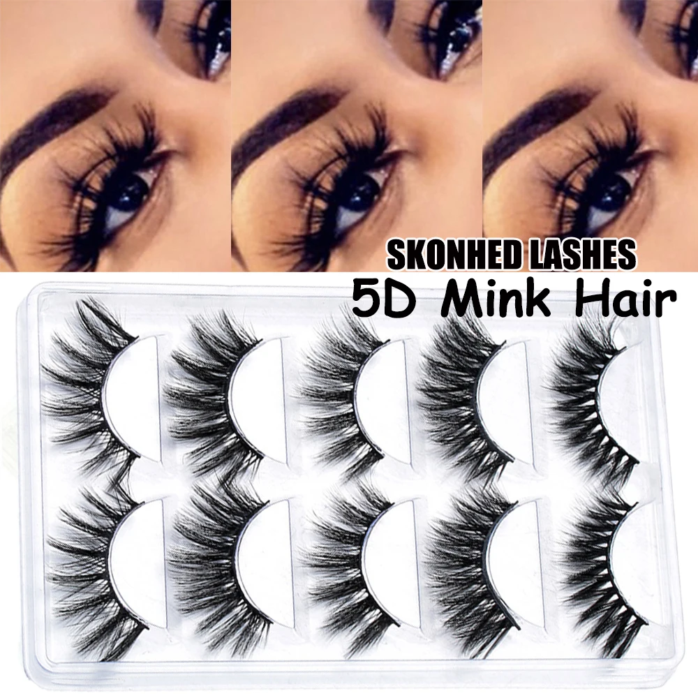5 пар 3D норковые накладные ресницы натуральные/Густые длинные для макияжа