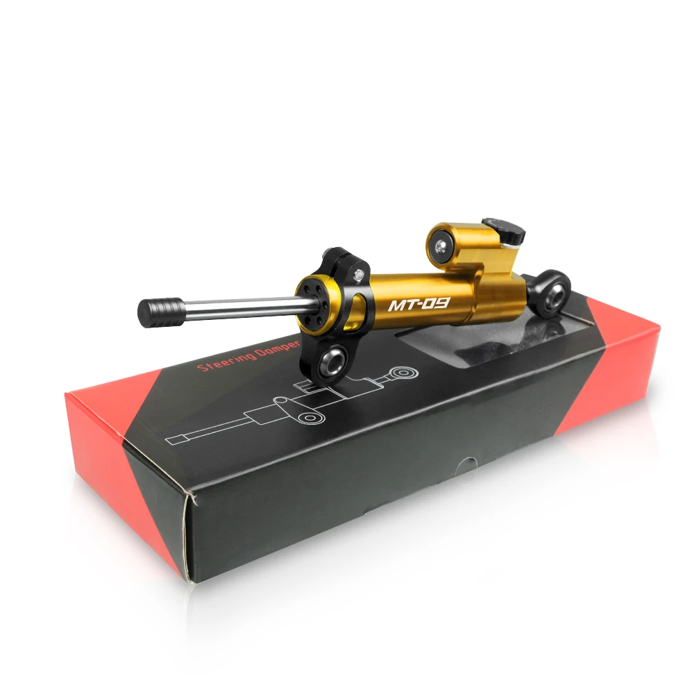 black gold MT-09 MT09 мотоцикла с ЧПУ рулевого управления стабилизации гаситель кронштейн для YAMAHA MT-09 MT09 FZ09 FZ-09 2013 - Цвет: black gold