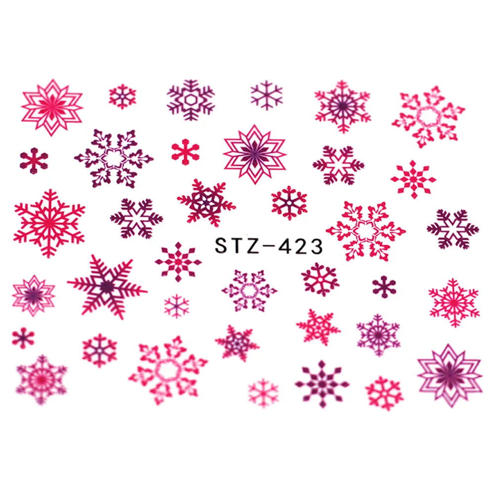 1 шт. улыбающееся лицо снежинка мультяшная водная наклейка для ногтей лист