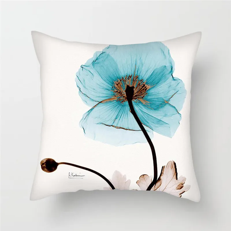 

Fuwatacchi Floral Pattern Cushion Cover Hazy Style Flowers Pattern Pillowcases Waist Throw Pillows Cover Home Sofa Decorations