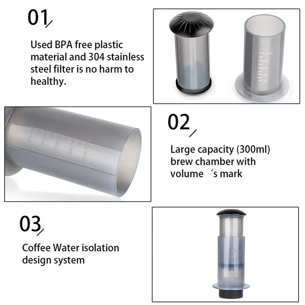 Кофейник с фильтром французского давления портативный кофейник ручным