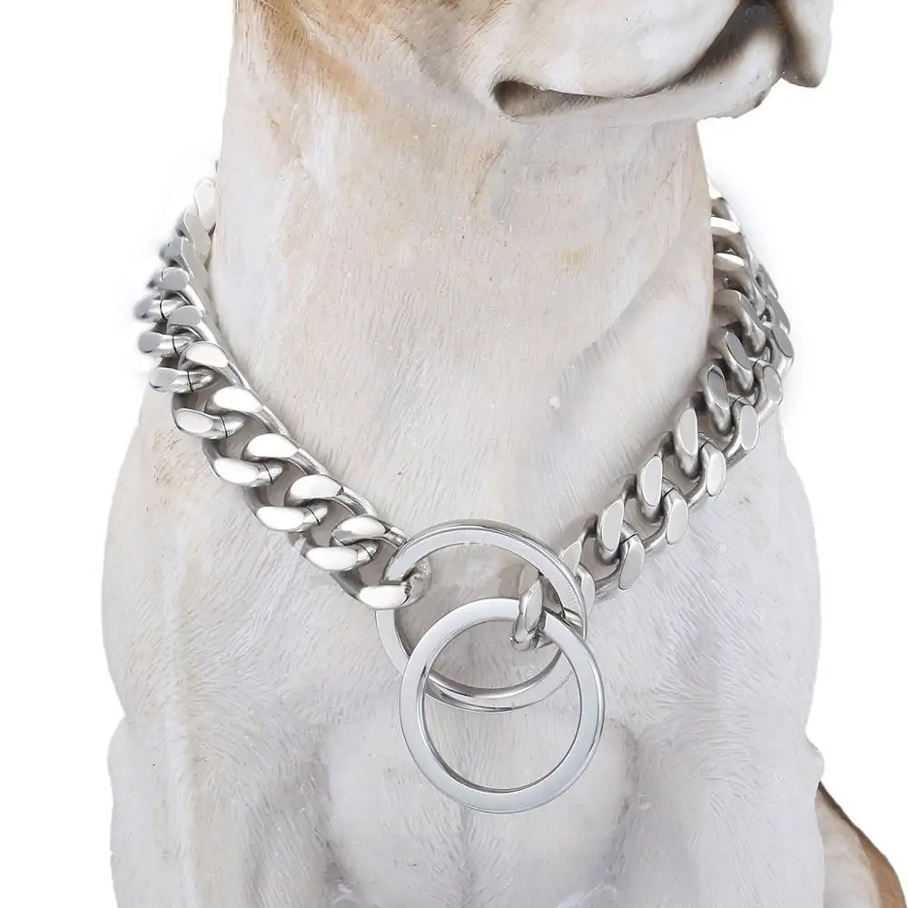 

316L из нержавеющей стали Роскошные Собаки Гладкий Снаряженная кубинские сильные цепи ошейники различные длины оптовая продажа изготовлени...