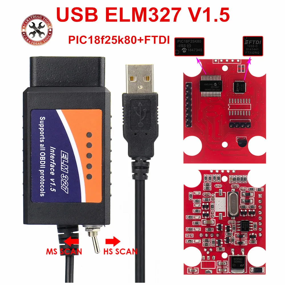 2021 оригинальный ELM327 USB FTDI PIC18F25K80 с переключателем кода сканер HS CAN и MS Super Mini Elm327 obd2