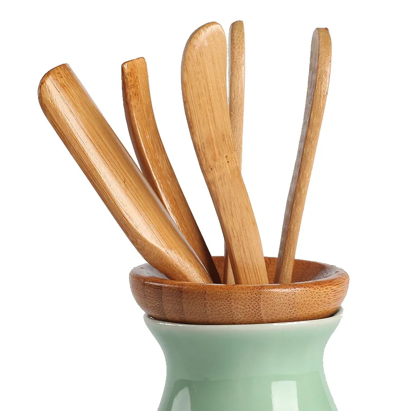 5Pcs/set Tea Ceremony Utensils Set Bamboo Teaspoons tea Needle Tweezer Clip Strainer Tong Tube Wooden Teaware | Дом и сад