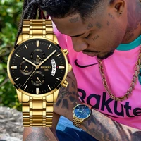nibosi golden men watches top luxury brand mens wrist watch fashion casual clock military quartz watches 2309 relogio masculino
