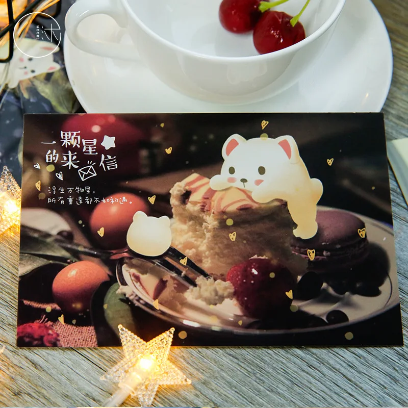 30 шт./компл. светящаяся открытка с надписью планеты DIY мультяшная поздравительная