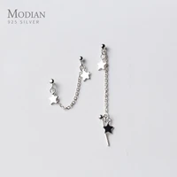 modian new sale lovely stars chain silver stud earrings for women party 925 sterling silver jewelry fashion charm bijoux