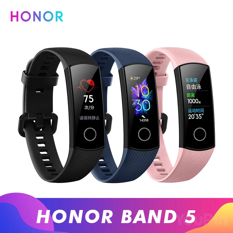 Смарт браслет Honor Band 5 водонепроницаемый с несколькими языками Bluetooth кислородный
