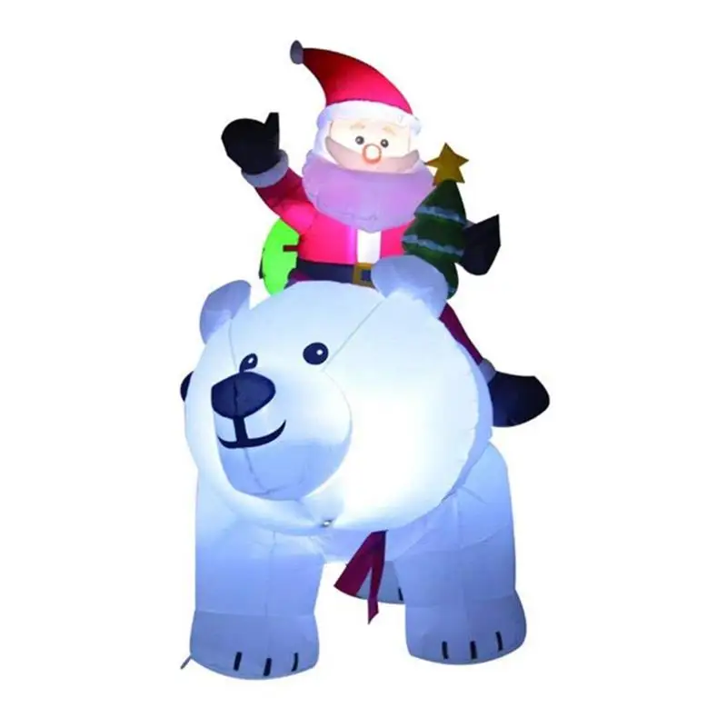 

Christmas Inflatable Santa Claus Rides a Polar Bear with LED Light Outdoor Yard Decoration
