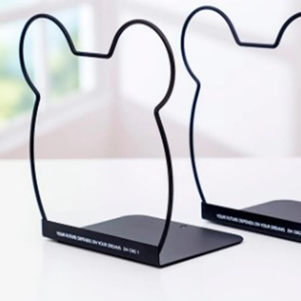 

Kawaii Rabbit Cat Metal Book Holder Desktop Bookends Desk Organizer Stand Shelf Office School Stationery