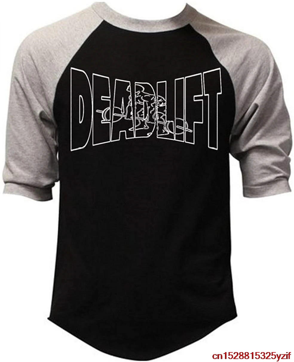 Interstate TSDFC inc. Deadlift Powerlifting мужская бейсбольная футболка Серый/Черный Унисекс