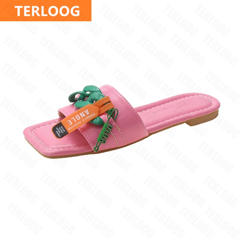 

Women Flats Slippers 2021 New Summer Fashion Sweet Dress Modern Sandals Outdoor Beach Designer Slides Casual Shoes Flip Flops