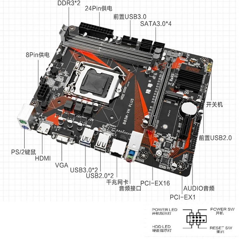 

B85 Motherboard HDMI VGA SATA III USB 3.0 DDR3 16G Memory M.2 NVMe SSD For Intel LGA1150 CPU I3 I5 I7 CPU Desktop Mainboard 1150