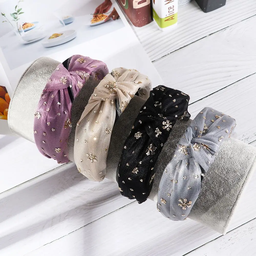 

Shiny Lace Crystal Bohemia Women Girls Head Hoop Knotted Hairband Hair Jewelry Head Bands