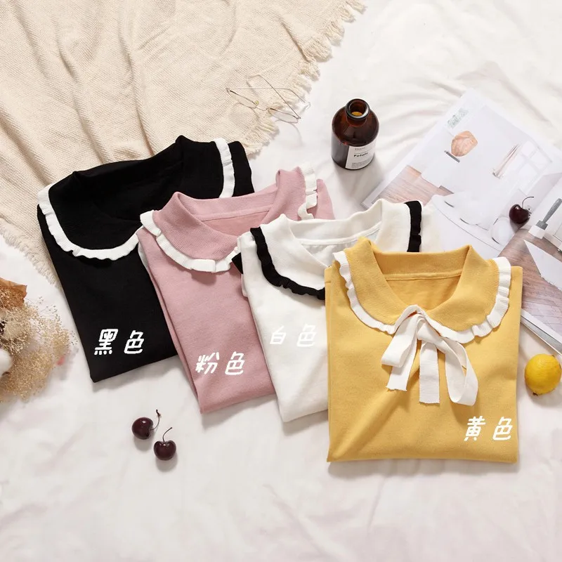 Женский свитер осенне-зимняя одежда Тонкий Универсальный Эластичный вязаный