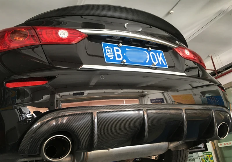 Для Infiniti Q50 Q50L спойлер 2014 2015 2016 2017 украшение автомобиля черное углеродное волокно