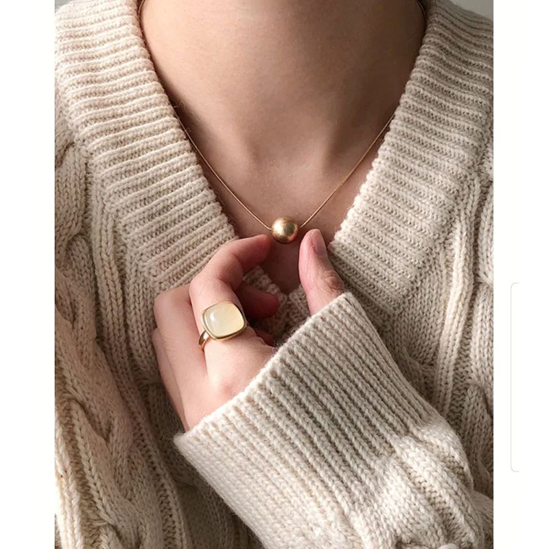 

High End Stainless Steel Jewelry Little Ball Pendant Necklace For Women