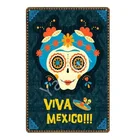 Металлический постер с изображением мексиканской культуры, День мертвых, винтажная табличка, сахарный череп, железная живопись, наклейка на стену, жестяные знаки в стиле ретро, YI-172