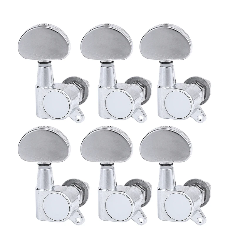 6 stücke chrome gitarre locking tuners elektrische gitarre mechaniken mechaniken metall lock silber gitarre tuning pegs schraube muttern set free
