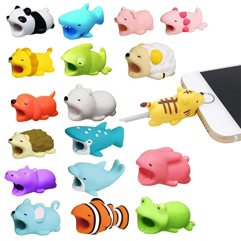 

1 pcs Animal Cable bites Protector for Iphone protege cable buddies cartoon Cable bites kabel diertjes Phone holder Accessory