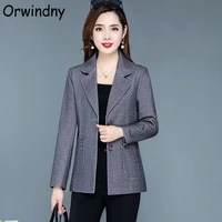 orwindny spring and autumn blazer women office lady suit coat slim fashion clothing outerwear 5xl