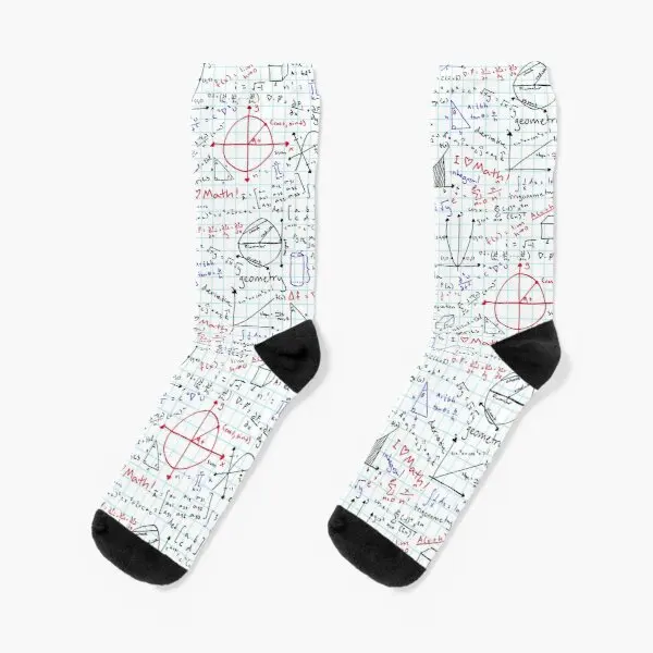 

Math Homework Crew Socks Black Winter Autumn Comfortable Breathable Unisex Pattern Ladies Mens Short Funny Cotton Cute Best
