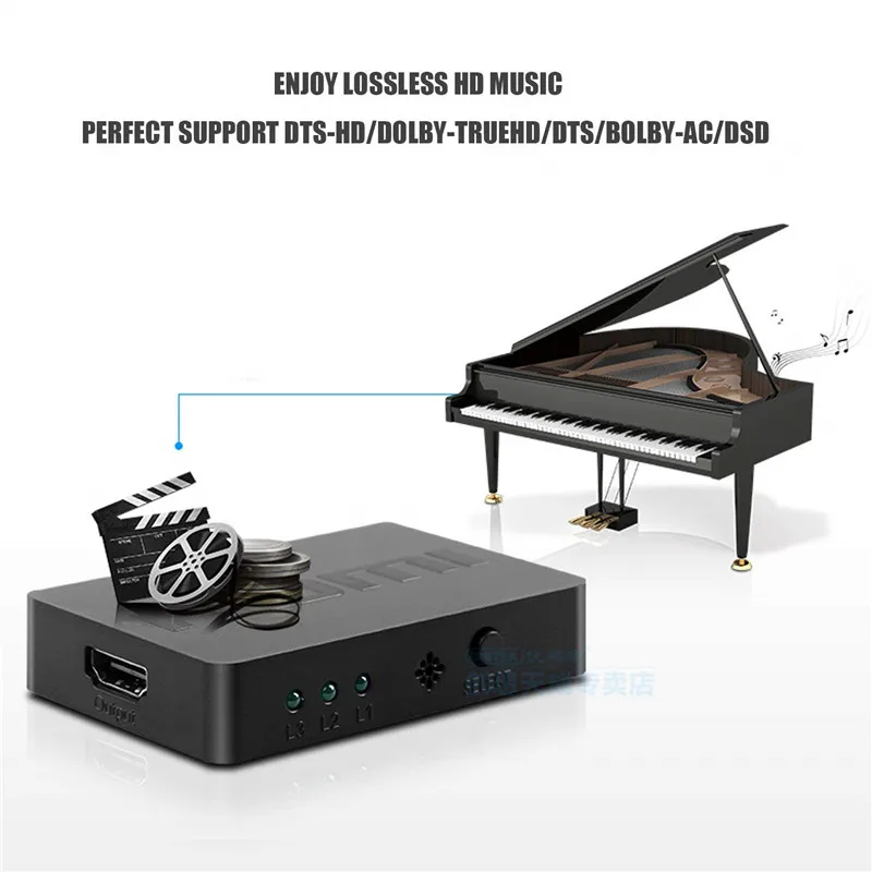 Tonbux 3x1 1080p HD HDMI сплиттер 3 порта концентратор коробка автоматический переключатель 3 в 1 переключатель 1,4 с пультом дистанционного управления