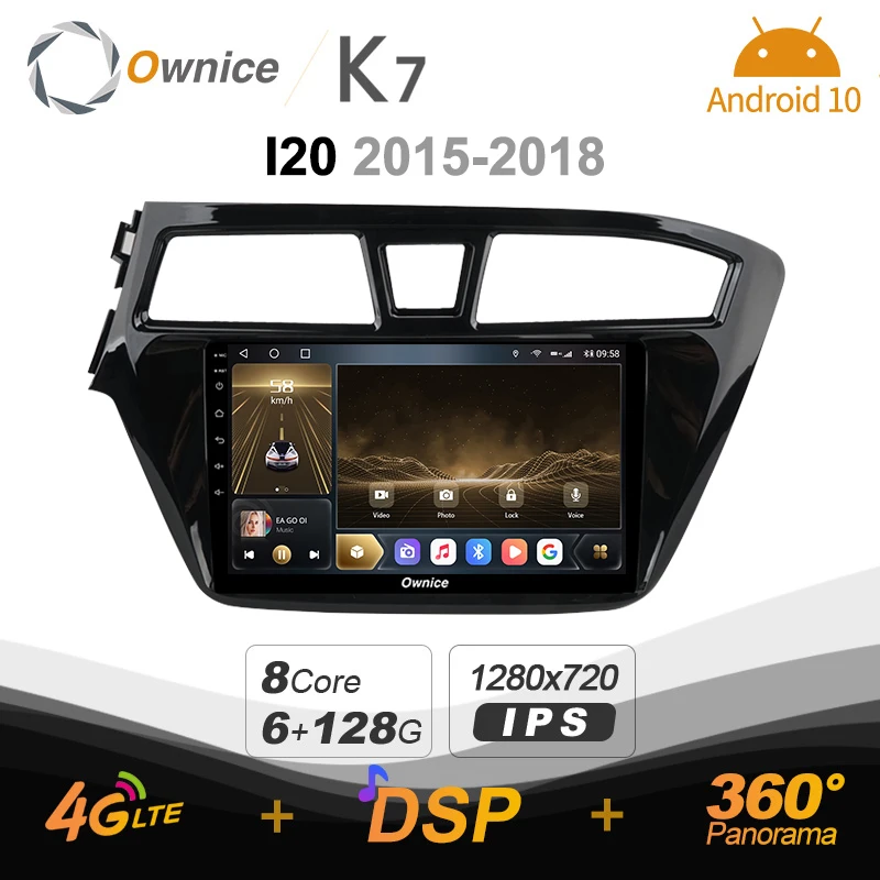 Автомагнитола Ownice K7 мультимедийная система на Android 10 0 6 ГБ + 128 для Hyundai I20 2015 2018