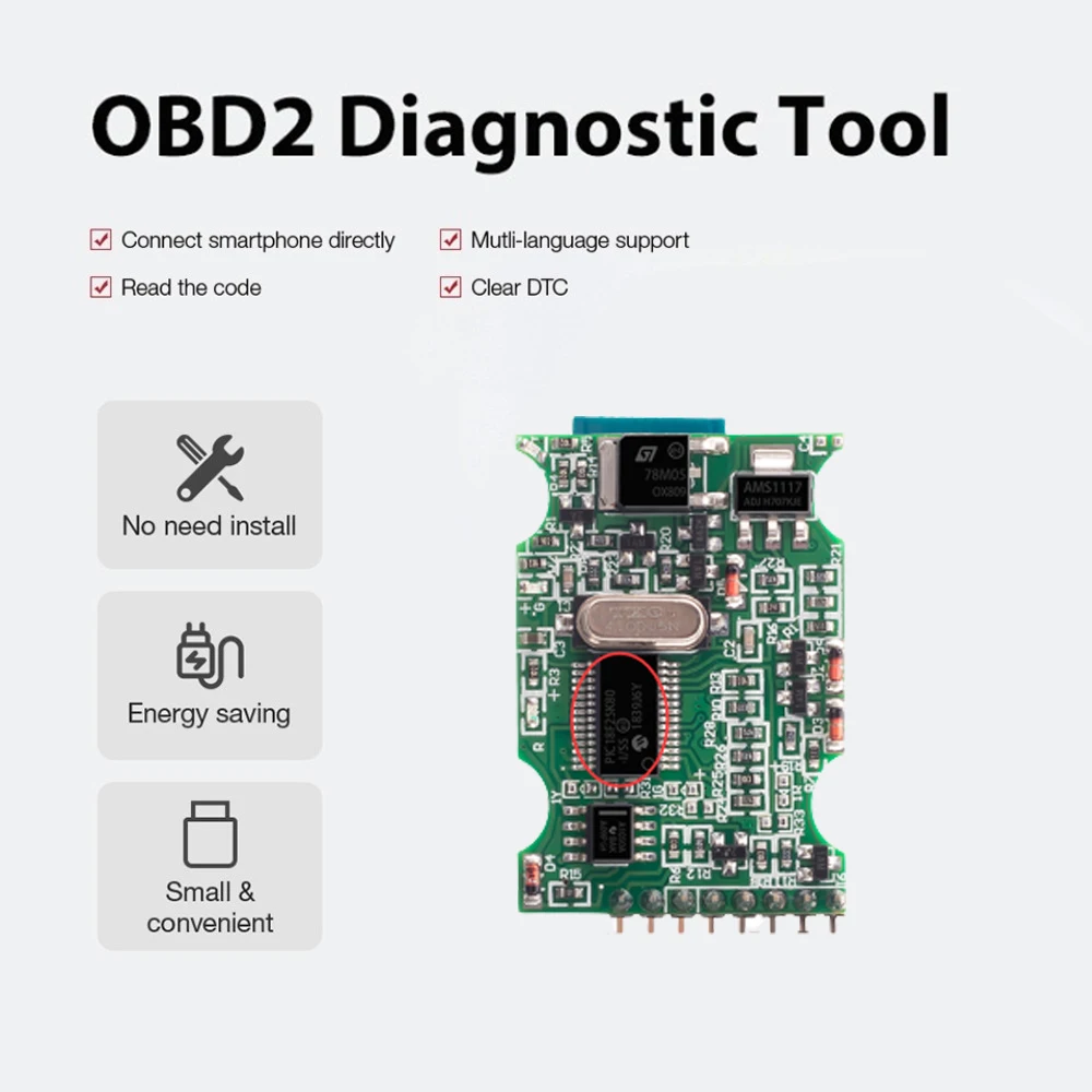 ELM327 obd2 диагностические инструменты WIFI Icar2 Bluetooth V1.5 2 1 PIC18F25K80 для iPhone Android