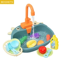 kids kitchen toys simulation sink dishwashing set pretend play mini kitchen food educational summer toy role playing house games
