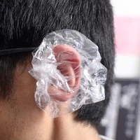 100pcslot disposable ear cover pretty pro hair salon clear earmuffs shower waterproof hair coloring ear protector cover caps