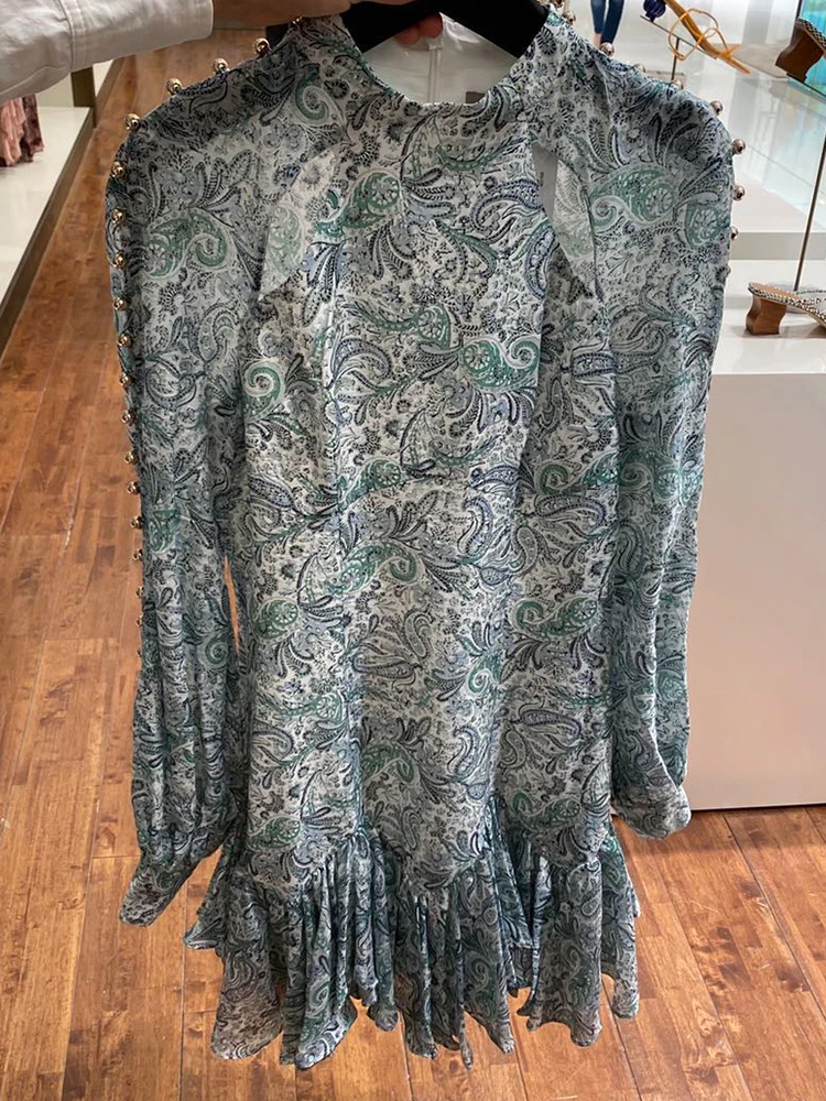 

Free shipping heavy craft sexy hollow beaded retro printing waist waist hip dress ladies summer new irregular fishtail skirt