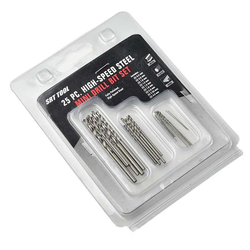 

25Pcs 0.5~3.0mm HSS Mini Straight Shank Drilling Bits For Electrical Tools Parts