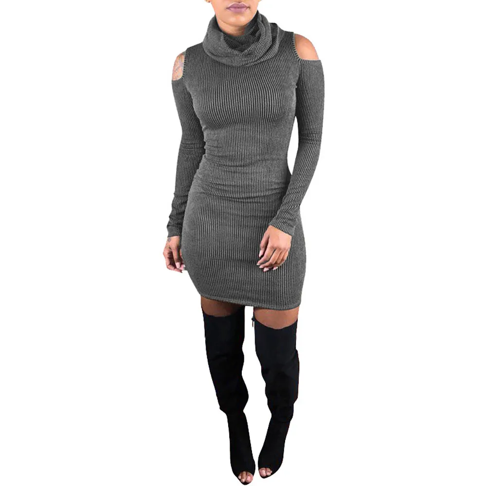

2021 Autumn New Fashion Women's Slim Fit Mini Dress Solid Straight Style Casual Pullover Dresses