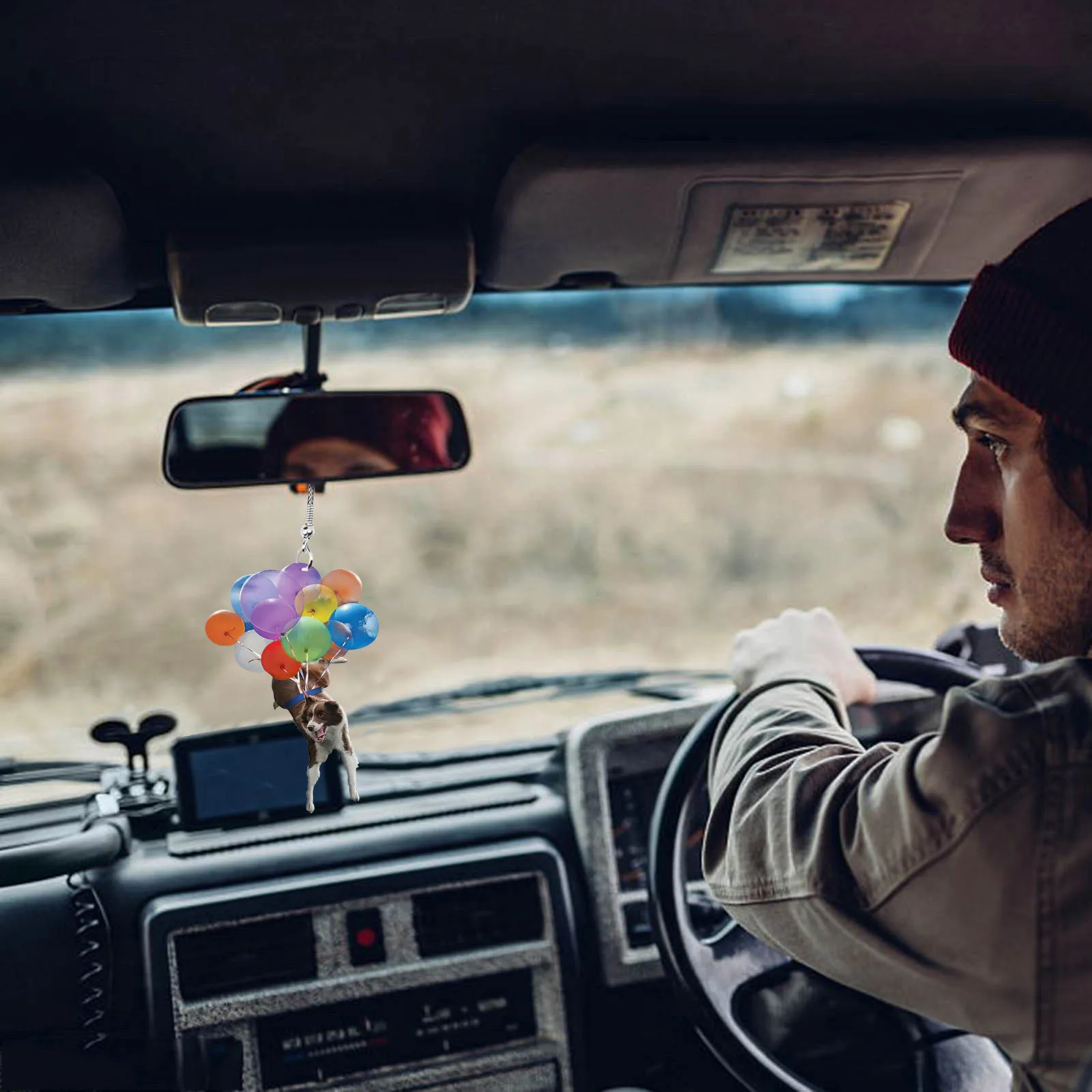 Подвесное украшение в виде милой собаки с красочным аэросферическим орнаментом