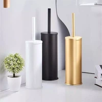 luxury gold black aluminum toilet brush holder set bathroom cleaning brush floor standing bathroom storage organization goods