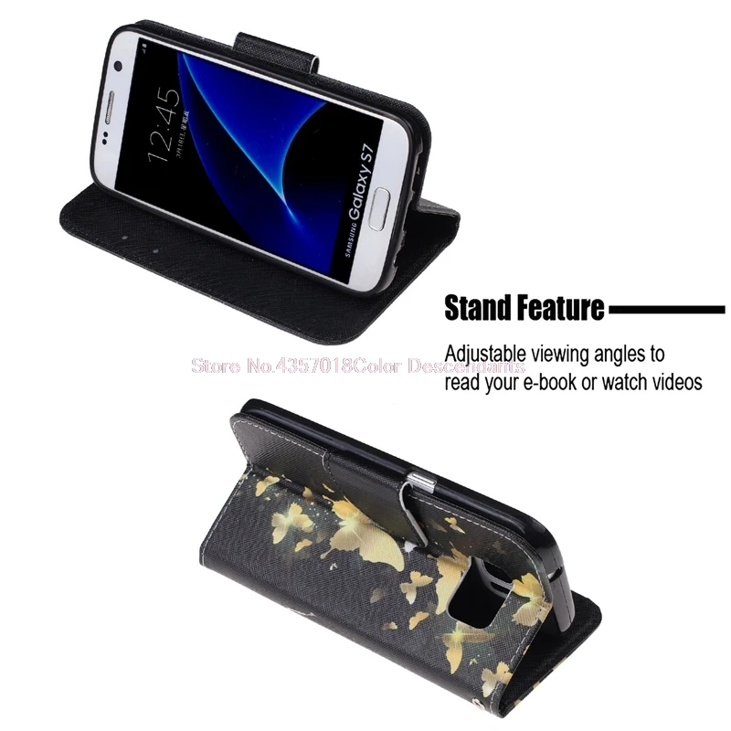 Кожаный чехол для Samsung Galaxy S7 SM G930F G930FD G930U откидной Чехол бумажник с подставкой S 7