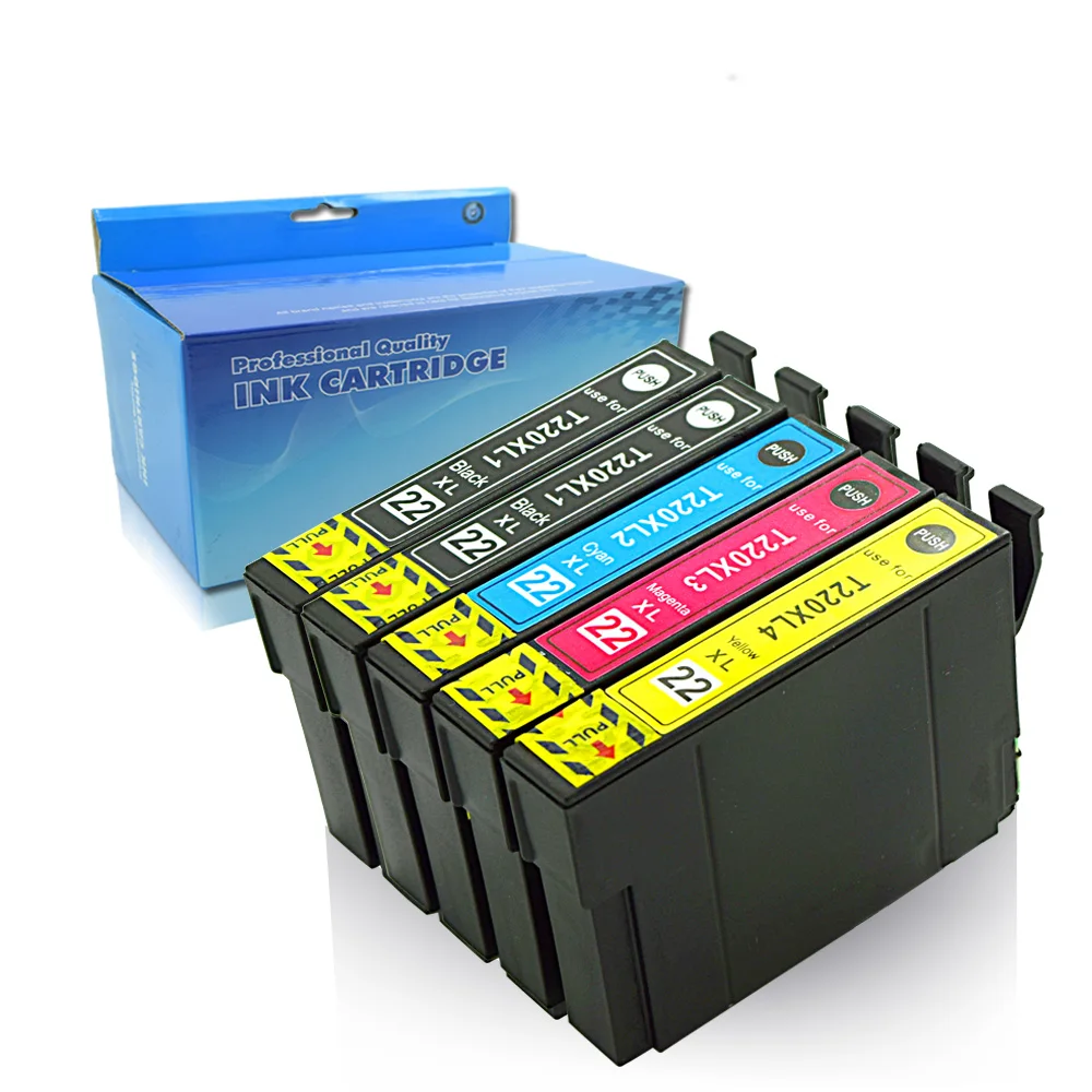 

5pk Epson 220xl T220 Ink Cartridge Compatible for Epson WorkForce WF-2630,WF-2650,WF-2660 XP-320,XP-420 Printer (2BK,1Y,1C,1M)