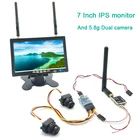 Монитор HD IPS 1024*600 5,8G 40CH 7 дюймов с 3-канальной двойной видеокамерой 1000TVL FPV 5,8G 600mW, видеопередатчик для радиоуправляемого дрона