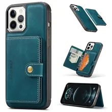 Luxury Magnetic Safe Leather Case For iPhone 13 12 Mini 12 11 Pro XS Max 8 7 Plus XR X Wallet Card Solt Bag Stand Holder Cover