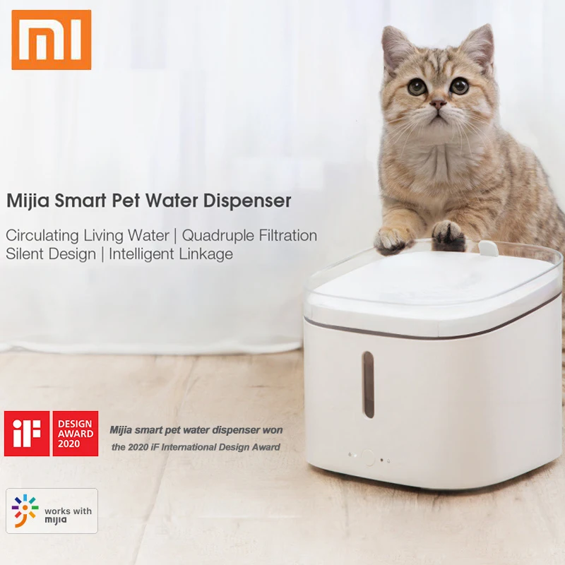 

Умный дозатор воды для домашних животных Xiaomi Mijia, автоматический дозатор питьевой воды, емкость 2 л, интеллектуальное соединение