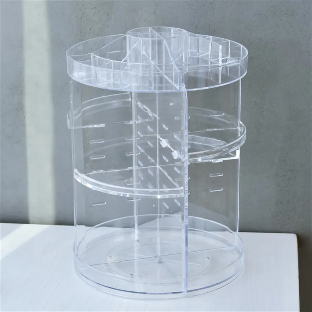 Вращающийся на 360 градусов Органайзер для макияжа коробка хранения косметики