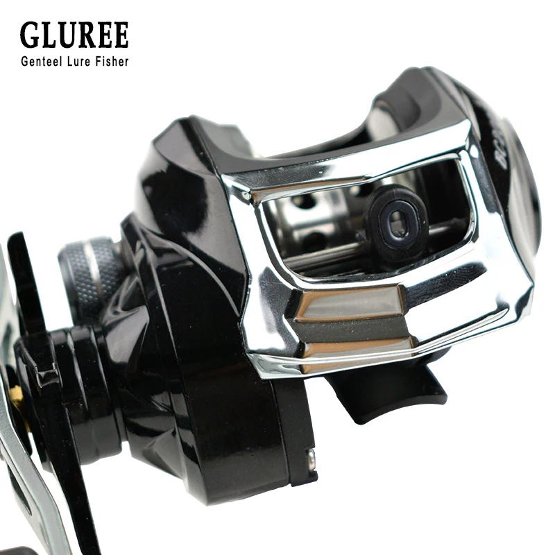 GLUREE baitcasing Рыболовная катушка 17 + 1BB 7 1: 1 220 г с металлической отделкой Серебристая