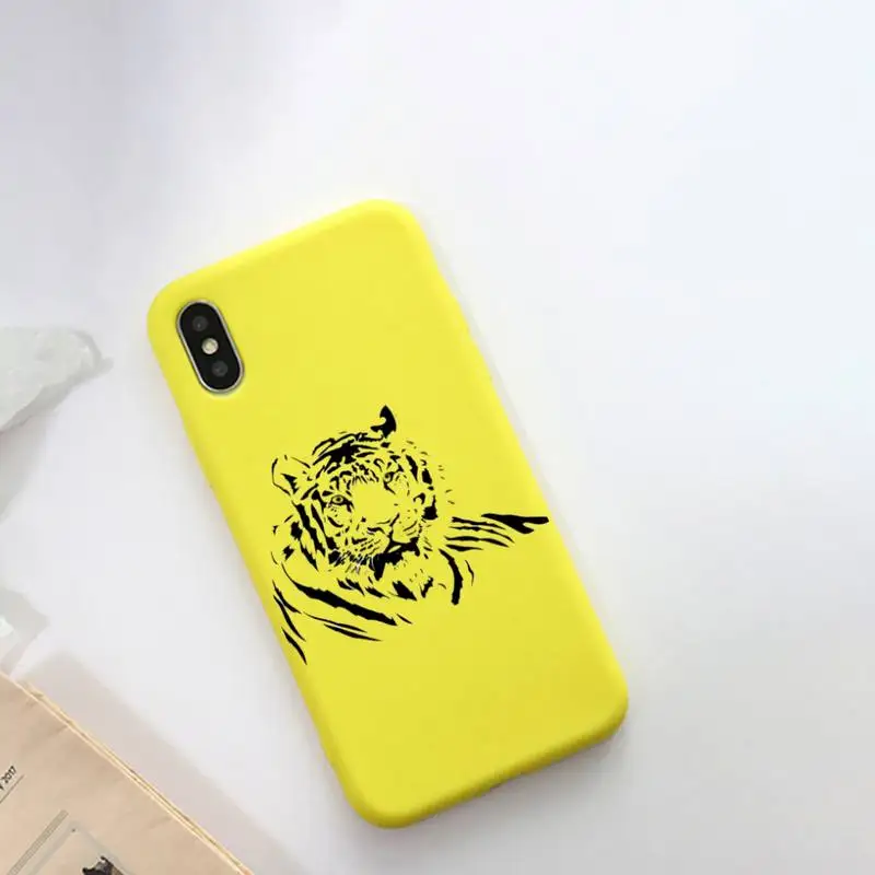 

Tiger Head Tattoo Phone Case For IPhone 12 Pro Max 6 6s 7 8 Plus XS XR 12mini Se 2020 Iphone 11 Pro Max Candy Case