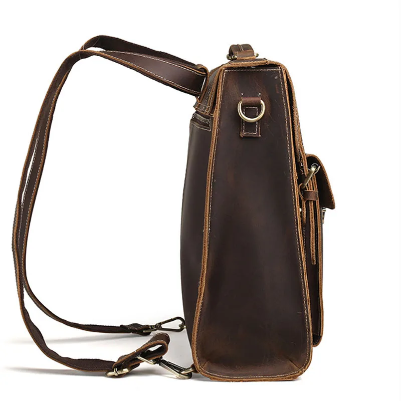 Мужской рюкзак из натуральной кожи Крейзи Хорс винтажный Ретро Рюкзак ручной